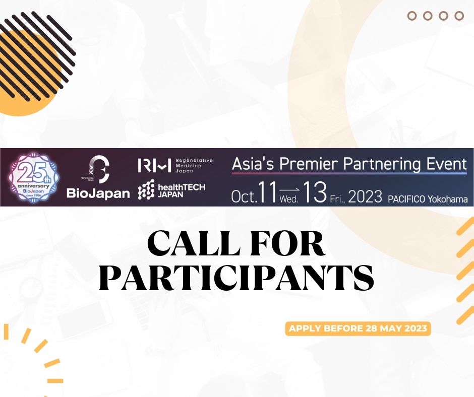 Exhibition: BioJapan/Regenerative Medicine Japan/HEALTHTECH JAPAN – call for participants